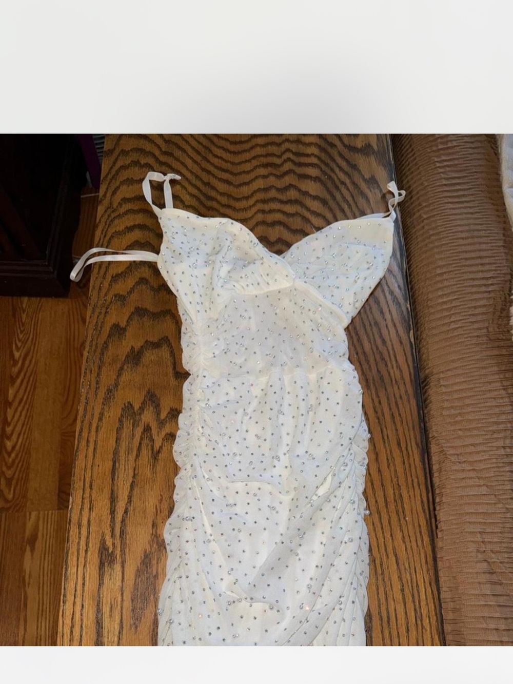 Windsor White Rhinestone Embellished Spaghetti Strap Top